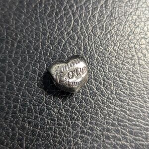 Silver Heart Charm with Love Inscription